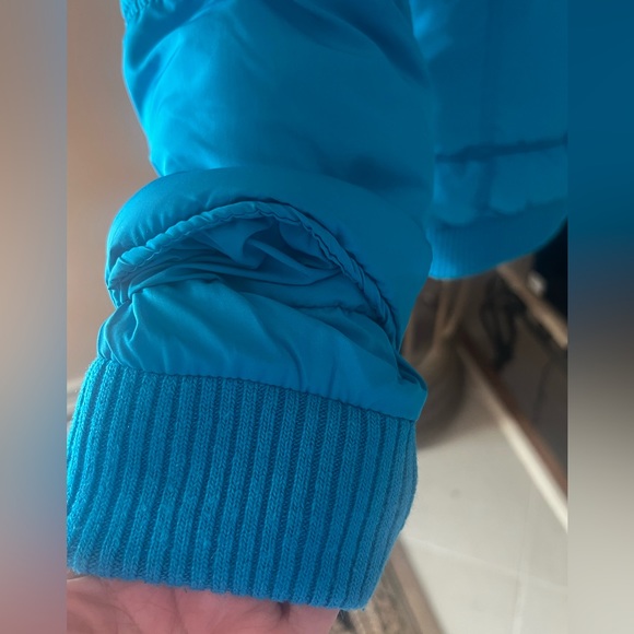 JUSTICE Vintage Puffer Coat Jacket w/detachable Faux Fur Hood Blue Sz 16 - Picture 9 of 15